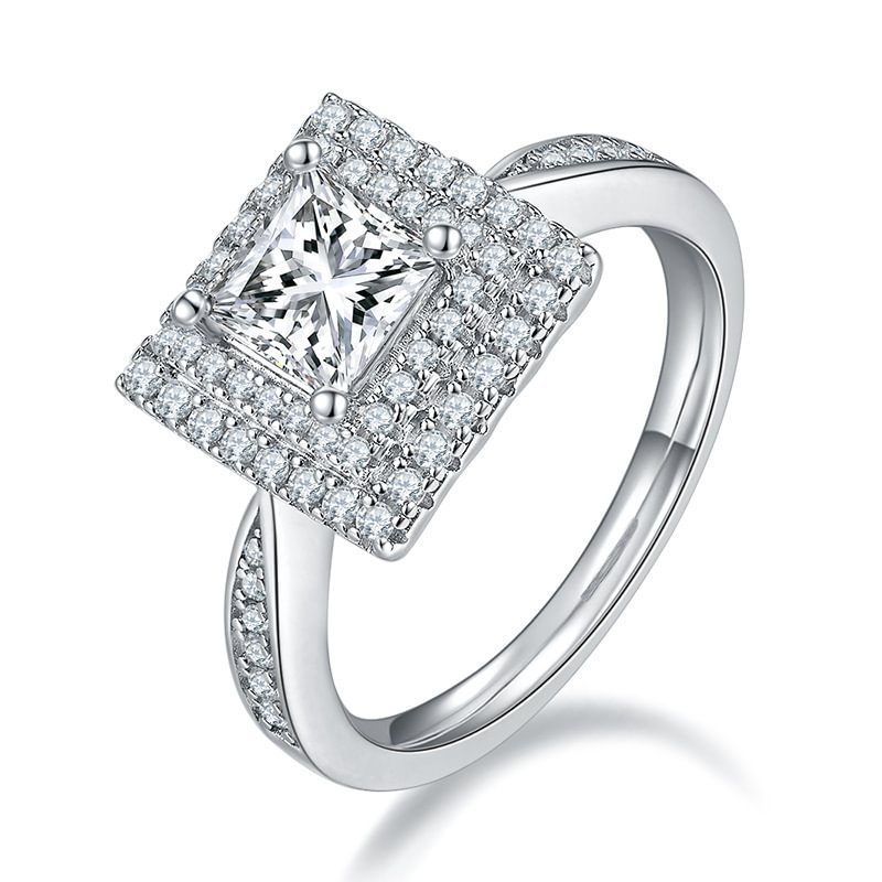 Moissanite Diamonds 1ct Princess Cut Engagement Rings
