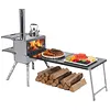 [US Local Warehouse] Camping Stove Wood Burning Tent Stove Portable Pellet Stoves with Chimney Pipe