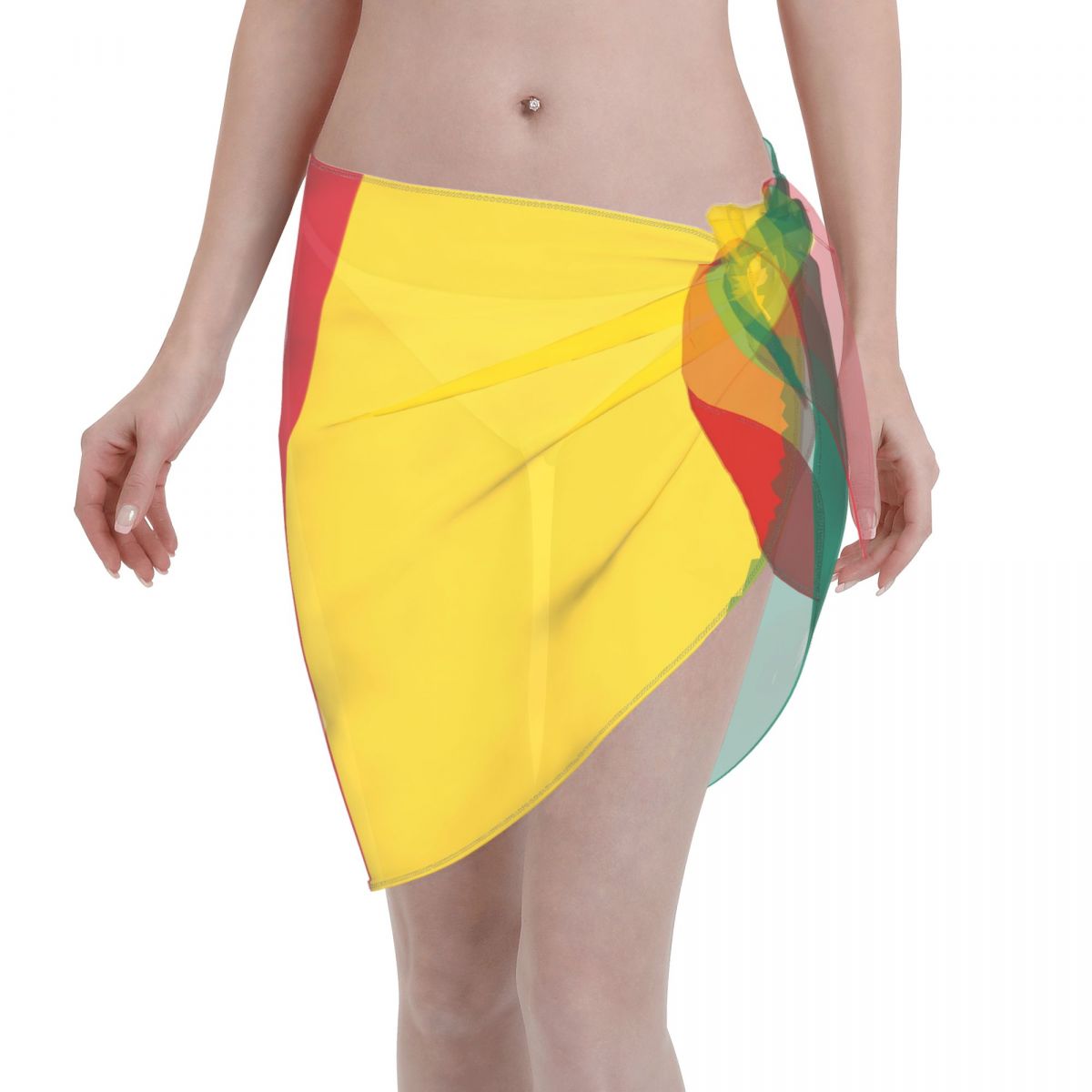 Cameroon Flag Women Short Sarongs Beach Bikini Wraps