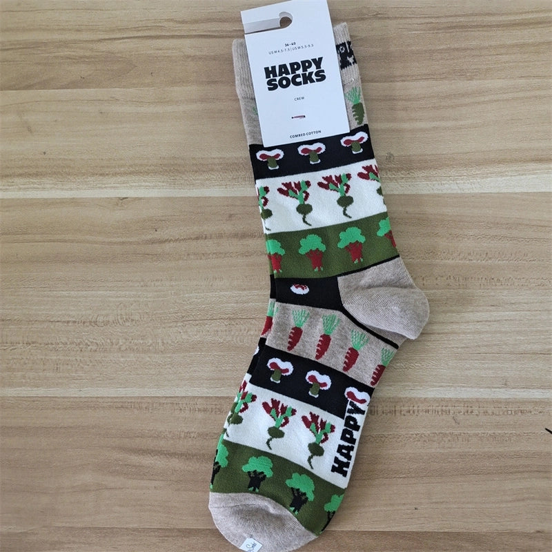 Women’s Vacation Minimalist Polka Dots Cotton Crew Socks A Pair