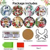 8Pcs Snowman DIY Wood Diamond Painting Coasters Kit with Round Base