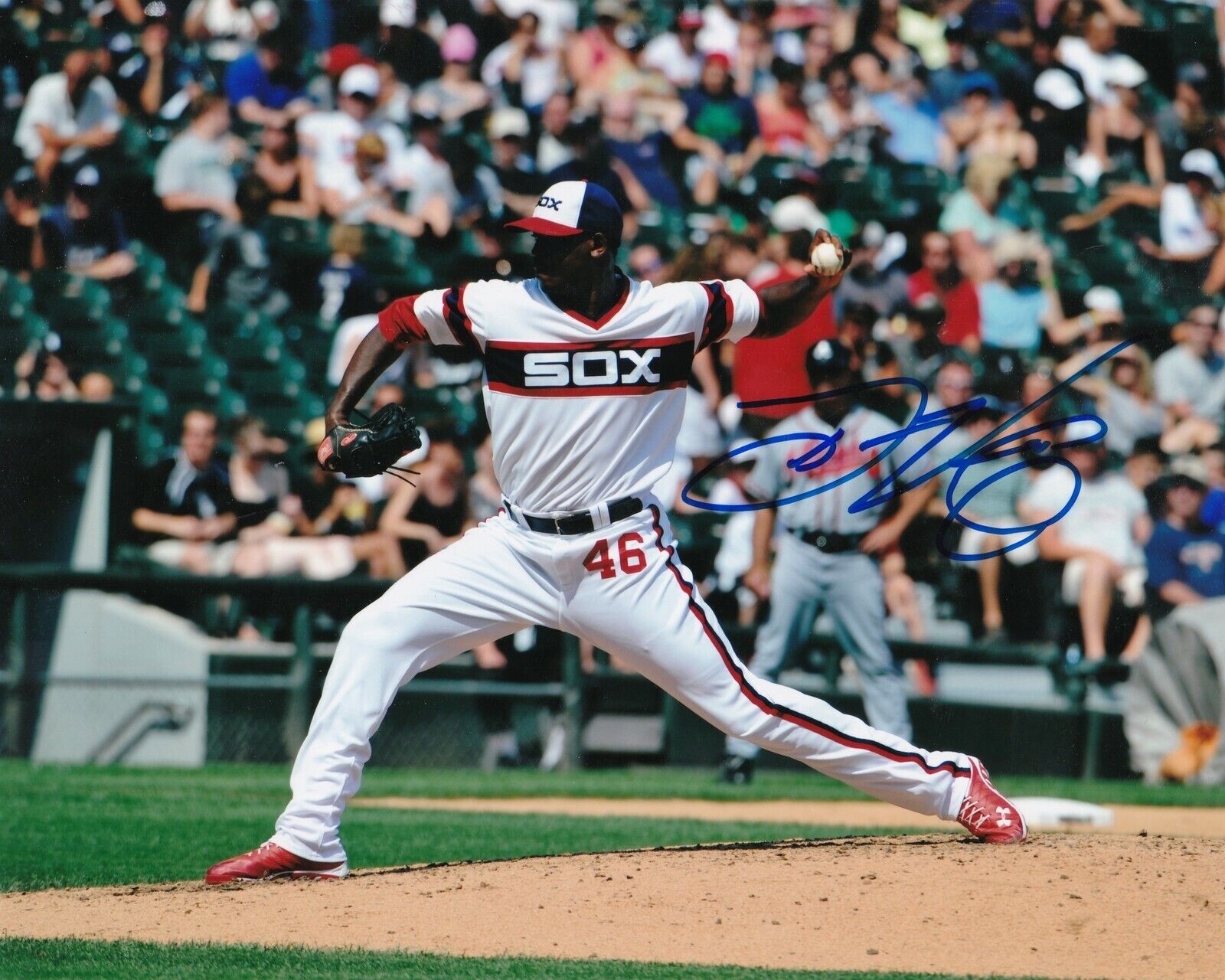 DONNIE VEAL CHICAGO WHITE SOX ACTION SIGNED 8x10