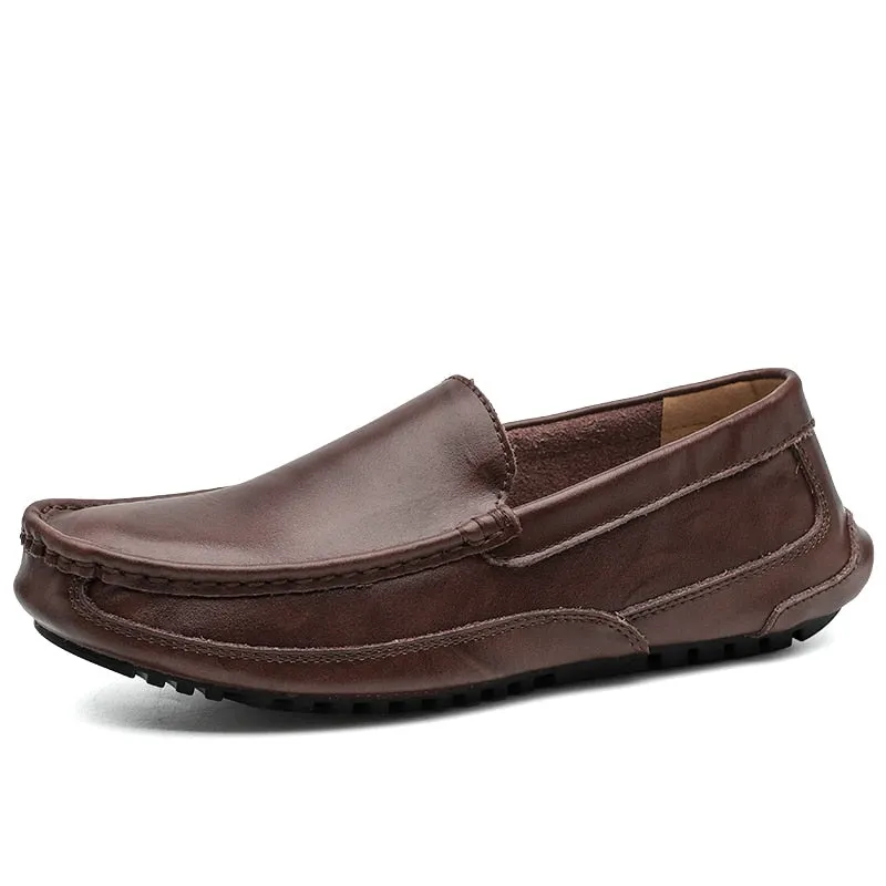 Genuine Leather Men Casual Shoes Luxury Brand 2020 Mens Loafers Moccasins Breathable Slip on Male Driving Shoes Plus Size 38-48