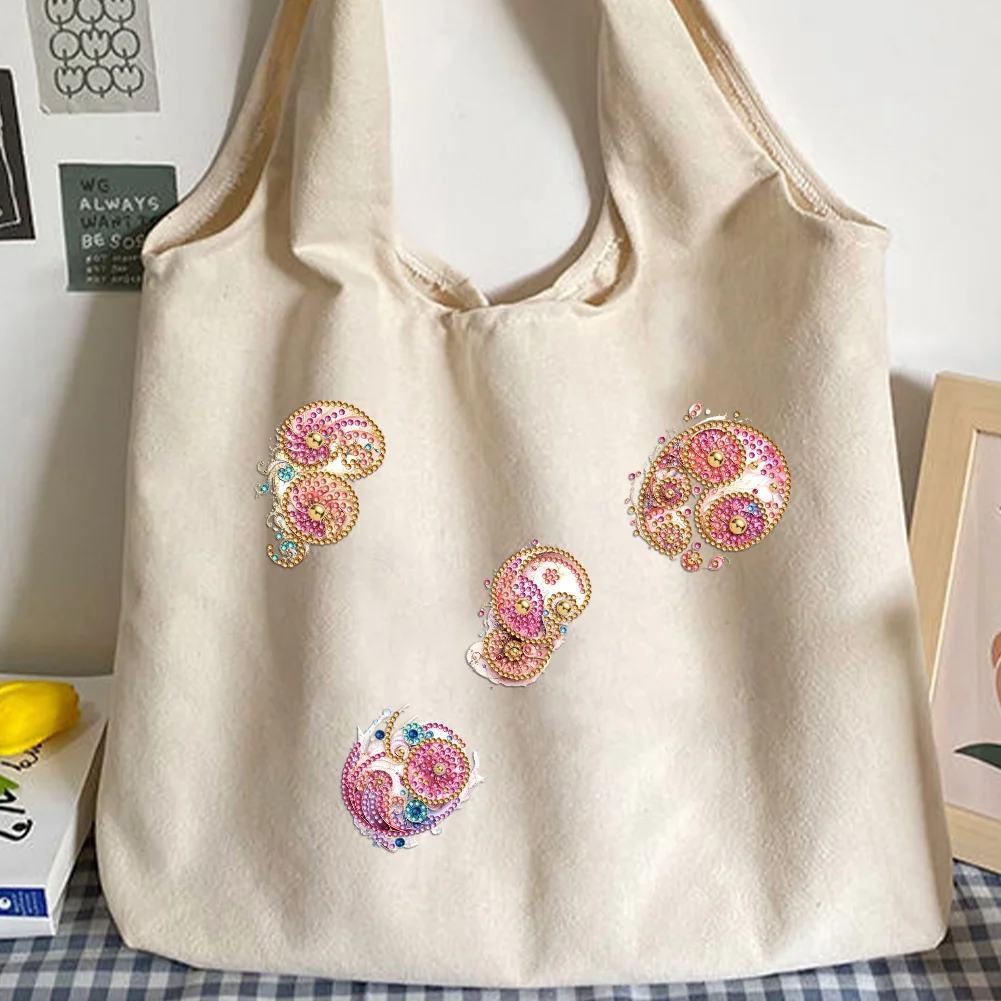 4pcs Abstract Totem DIY Diamond Painting Brooch Brooch Jewelry Kit DIY Diamond Pins