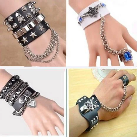 Retro Punk Gothic Leather Bracelet SP179271