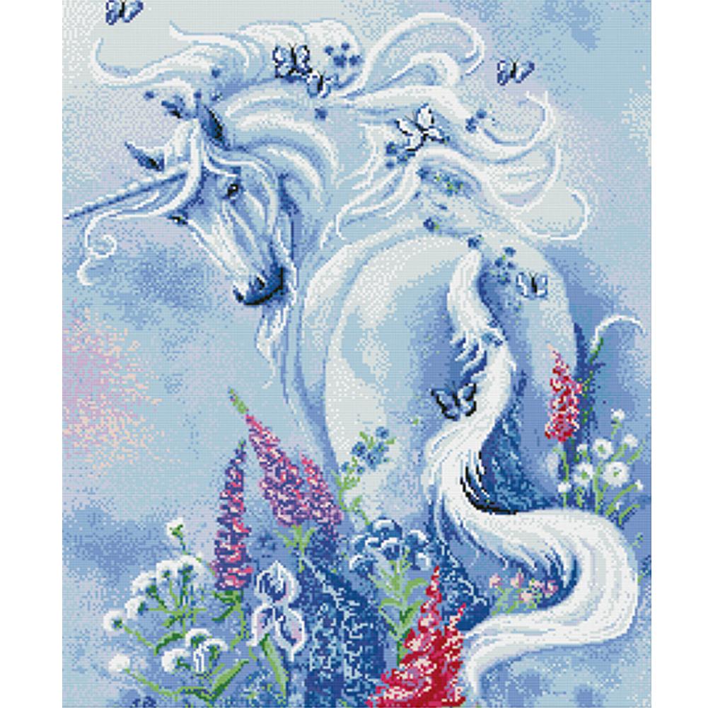Kit Débutant Broderie Point De Croix - Taille 30x40cm, Motif Fille Kimono, 11CT, DIY Adulte