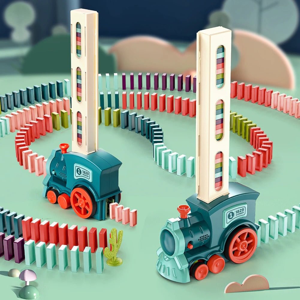 Toy Train Building And Stacking Blocks : Build Your Desired Domino Racing Track - vzzhome