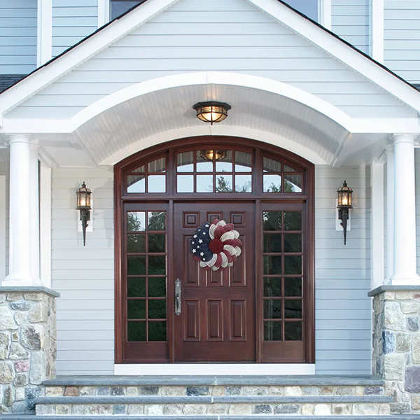 Poly Burlap American Flag Wreath