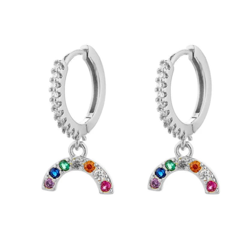Women's Retro Rhinestone Colored Zircon Earrings