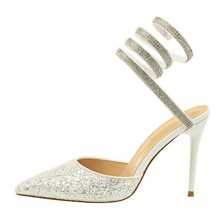 4 inch Heels Pointed Toe Ankle Wrap