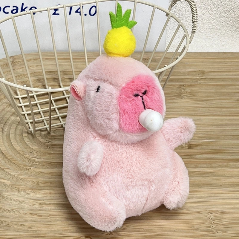 Cute Animal Fruit Capybara Plush Valentine’S Day Unisex Keychain