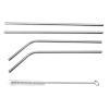 

4pcs Metal Stainless Steel Drinking Straws + 1pc Cleaner Brushes, 501 Original