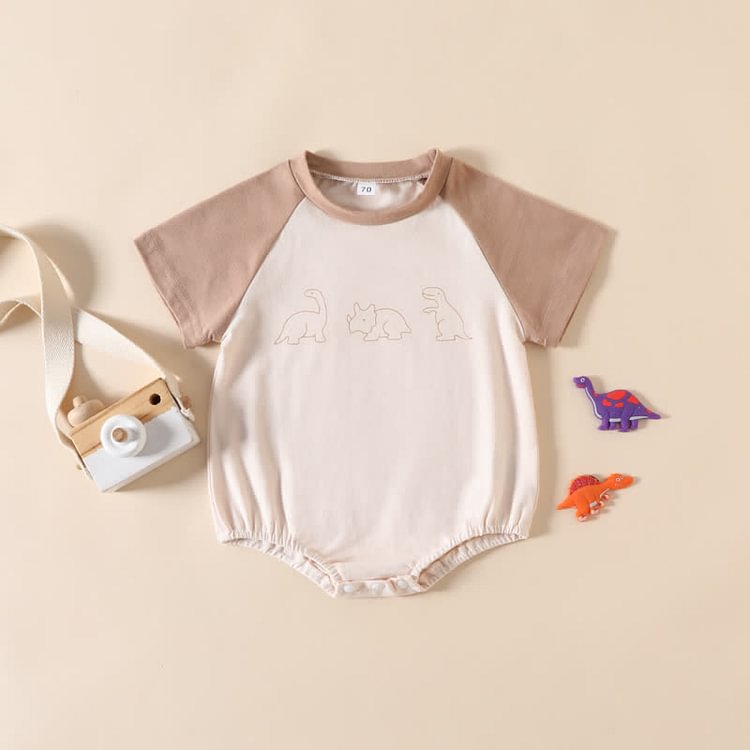 Baby Dinosaur Color Block Newborn Bodysuit