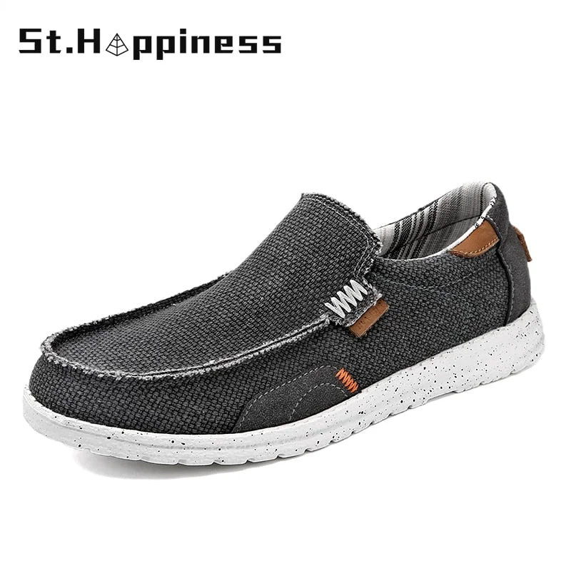 2021 Summer New Men's Canvas Boat Shoes Outdoor Convertible Slip On Loafer Fashion Casual Flat Non-Slip Deck Shoes Big Size 47
