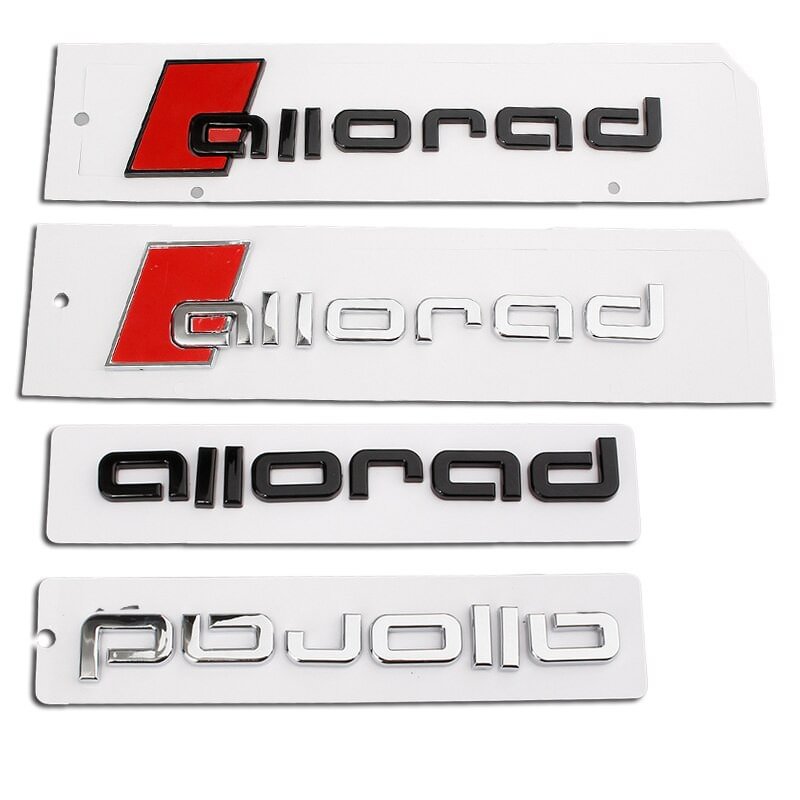 3D ABS Audi Allroad Chrome Decal Sticker For A4 B9 A6 C5 C7 C8 Badge Emblem voiturehub dxncar