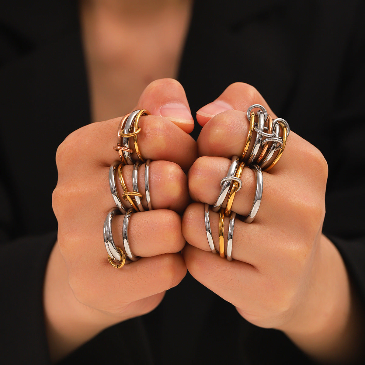 Stainless Steel Stacking Plain Ring Ins Style Ring Titanium Steel Bracelet Rings