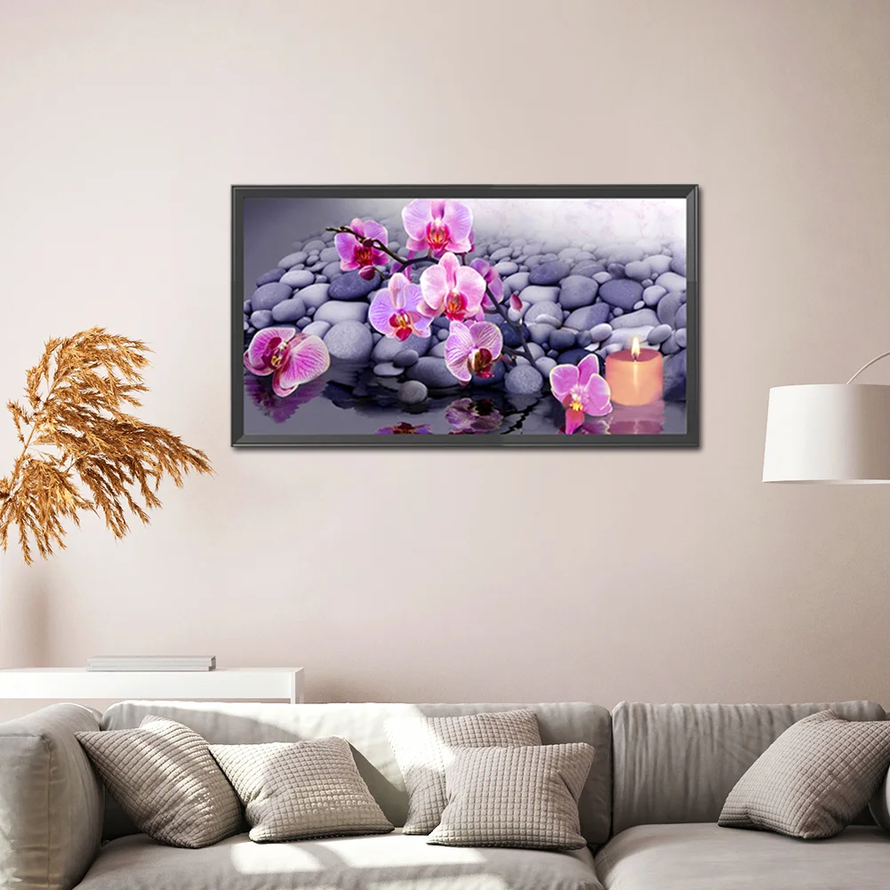 Diamond Painting - Full Round Drill - Pink Flowers(60*30cm)