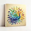 DIY Pre-Framed Peacock Button Art Canvas Kit