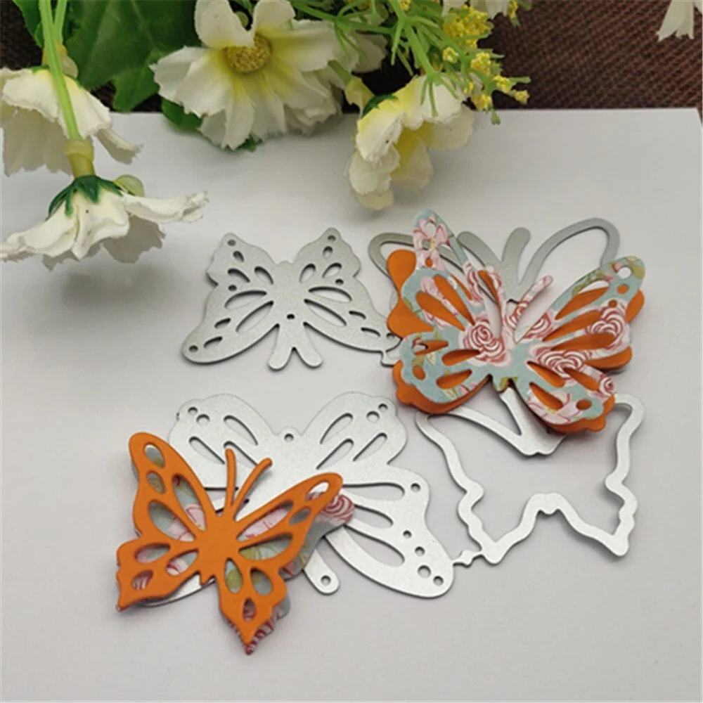 4PCS Butterfly frame Stamps Metal Cutting Dies Stencils For DIY Scrapbooking Decorative Embossing Handcraft Die Cutting Template