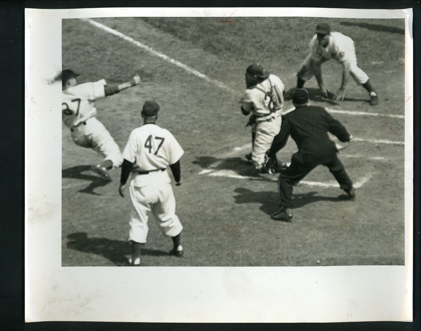 Jack Cusick Andy Pafko Spud Davis Andy Seminick 1951 Press Photo Poster painting Phillies Cubs