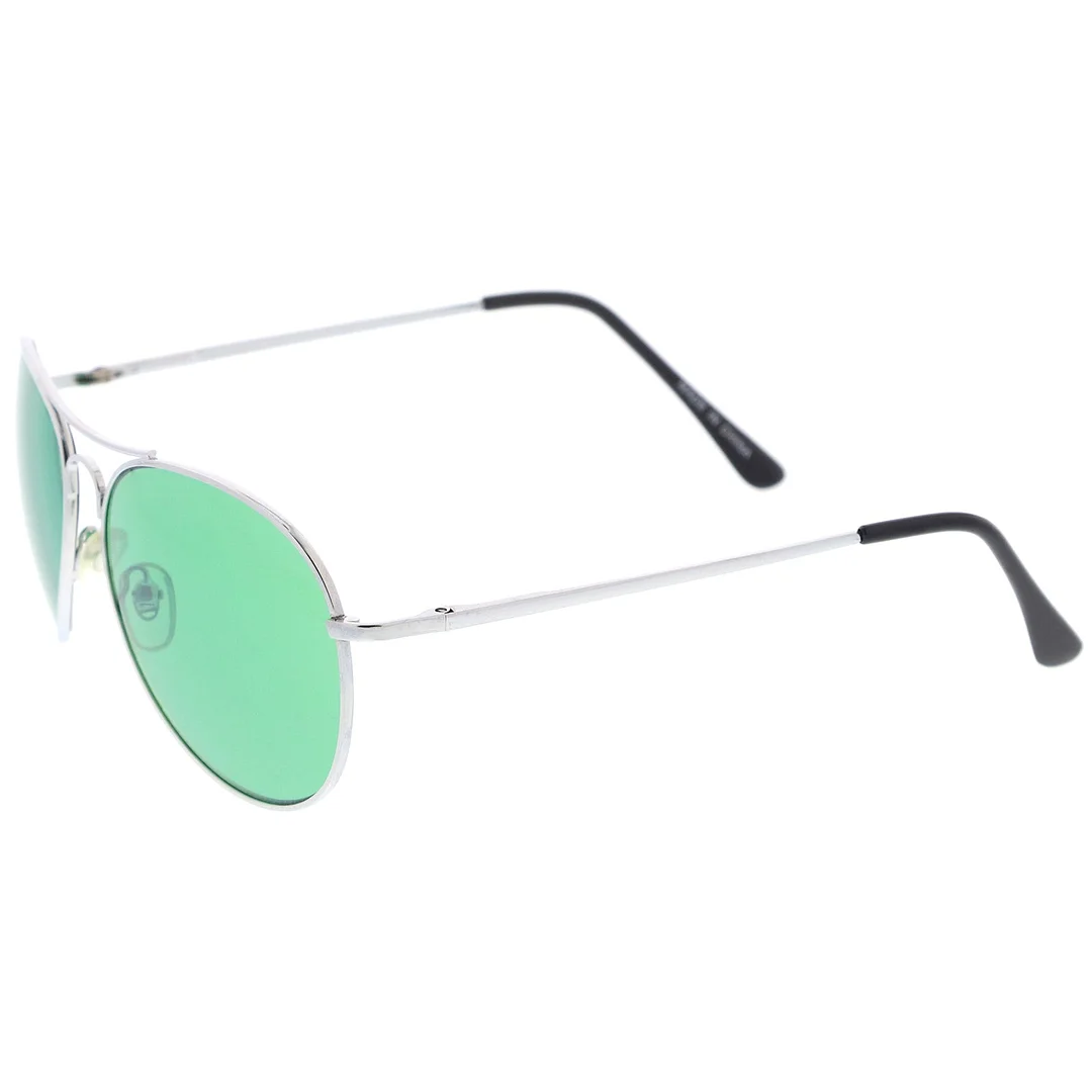 Classic Metal Frame Colored Teardrop Lens Aviator glasses 57mm