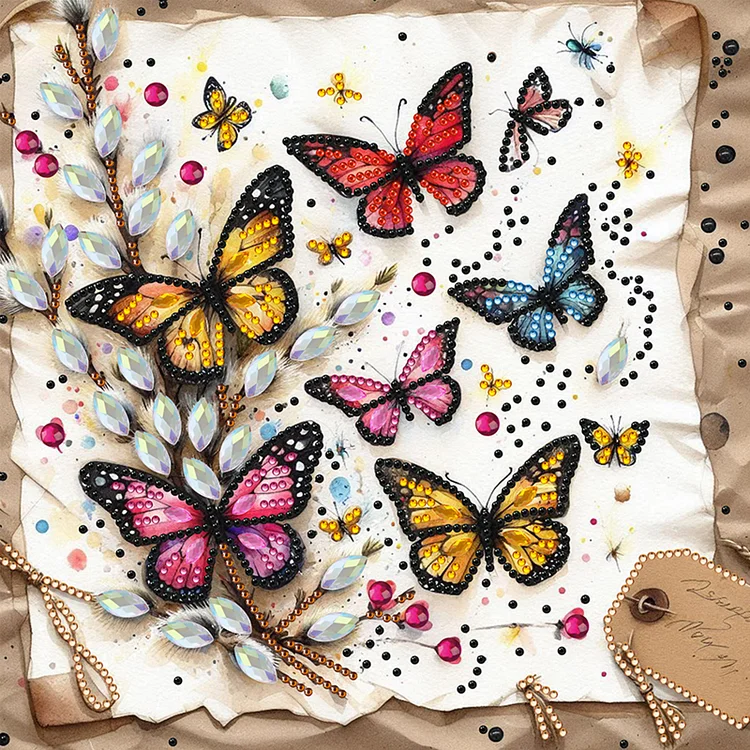 Butterfly 30*30cm(canvas) Special Shaped Drill Diamond Painting gbfke