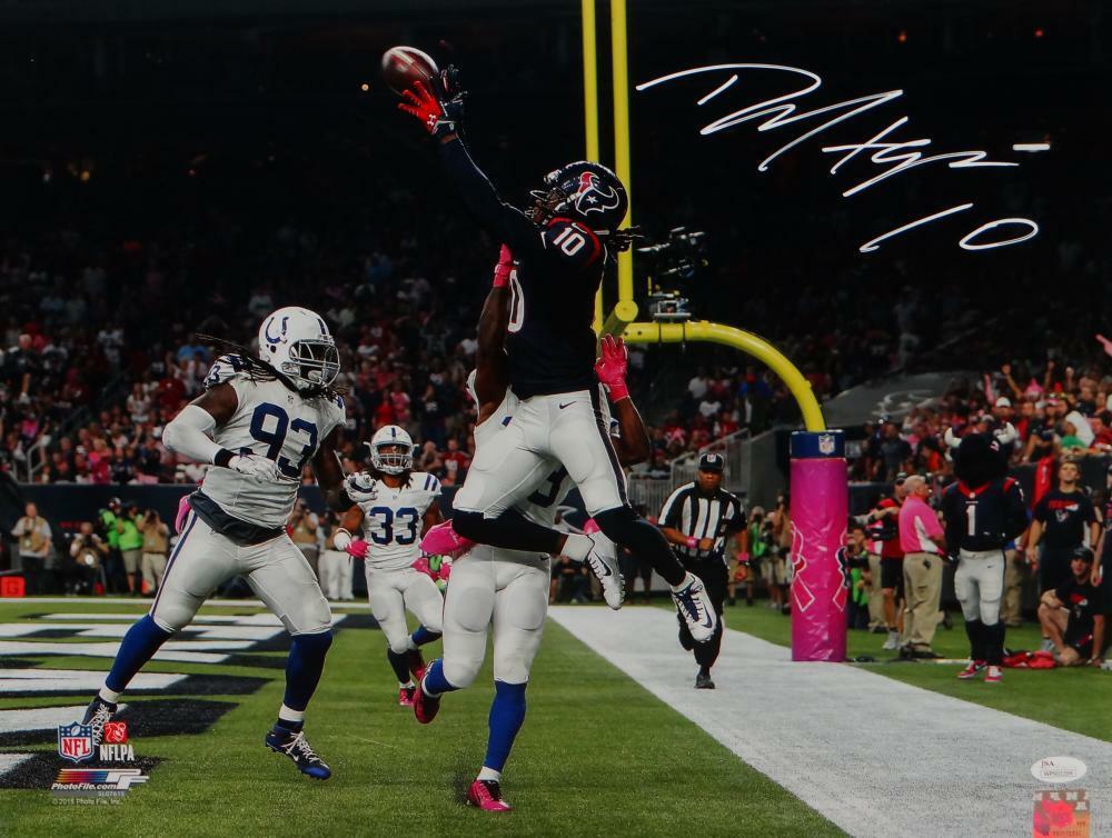 DeAndre Hopkins Signed Texans 16x20 TD Catch vs Colts PF Photo Poster painting- JSA W Auth *Whit