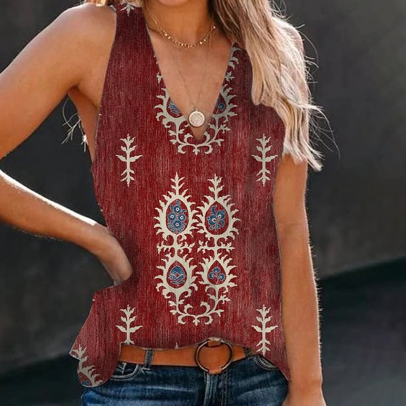 Vintage Tribal Print Tank Top