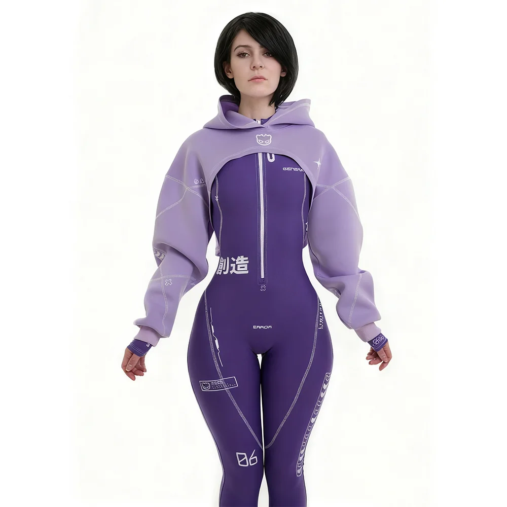 Cyberpunk Futuristic Mechanical Style Women's Sports Yoga Outfit Set