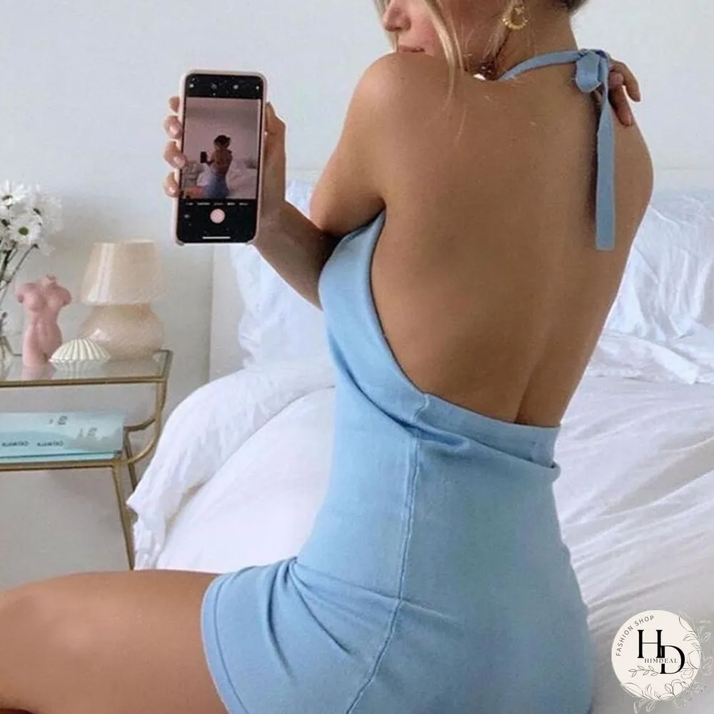 Sexy Backless Mini Dress Bodycon Skinny Club Party