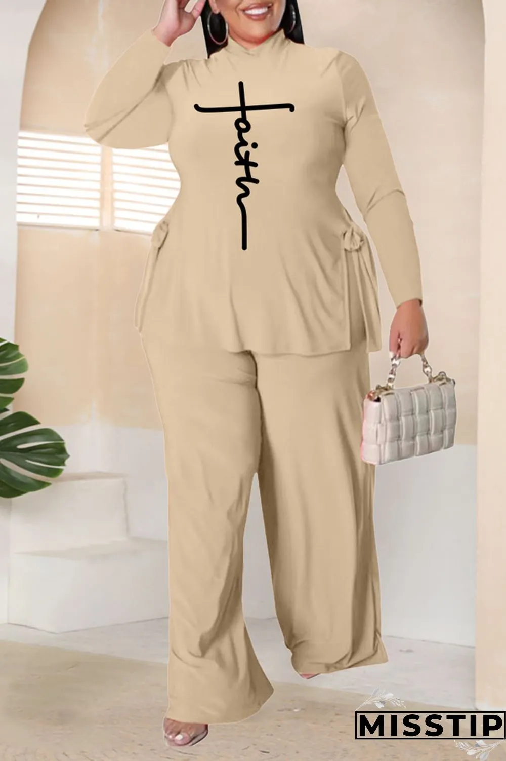 Black Casual Print Bandage Patchwork O Neck Plus Size Dresses