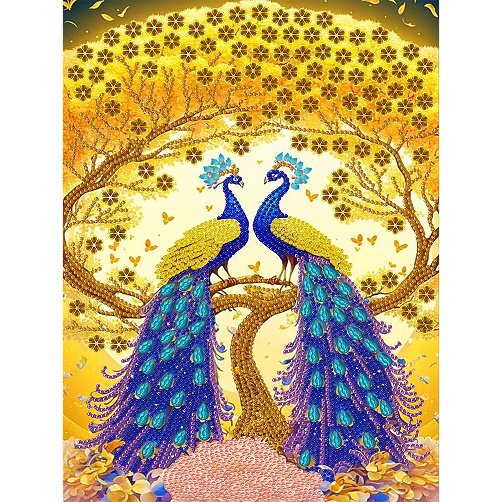 Partial Special Shaped Diamond Painting Peacock（30*40cm）
