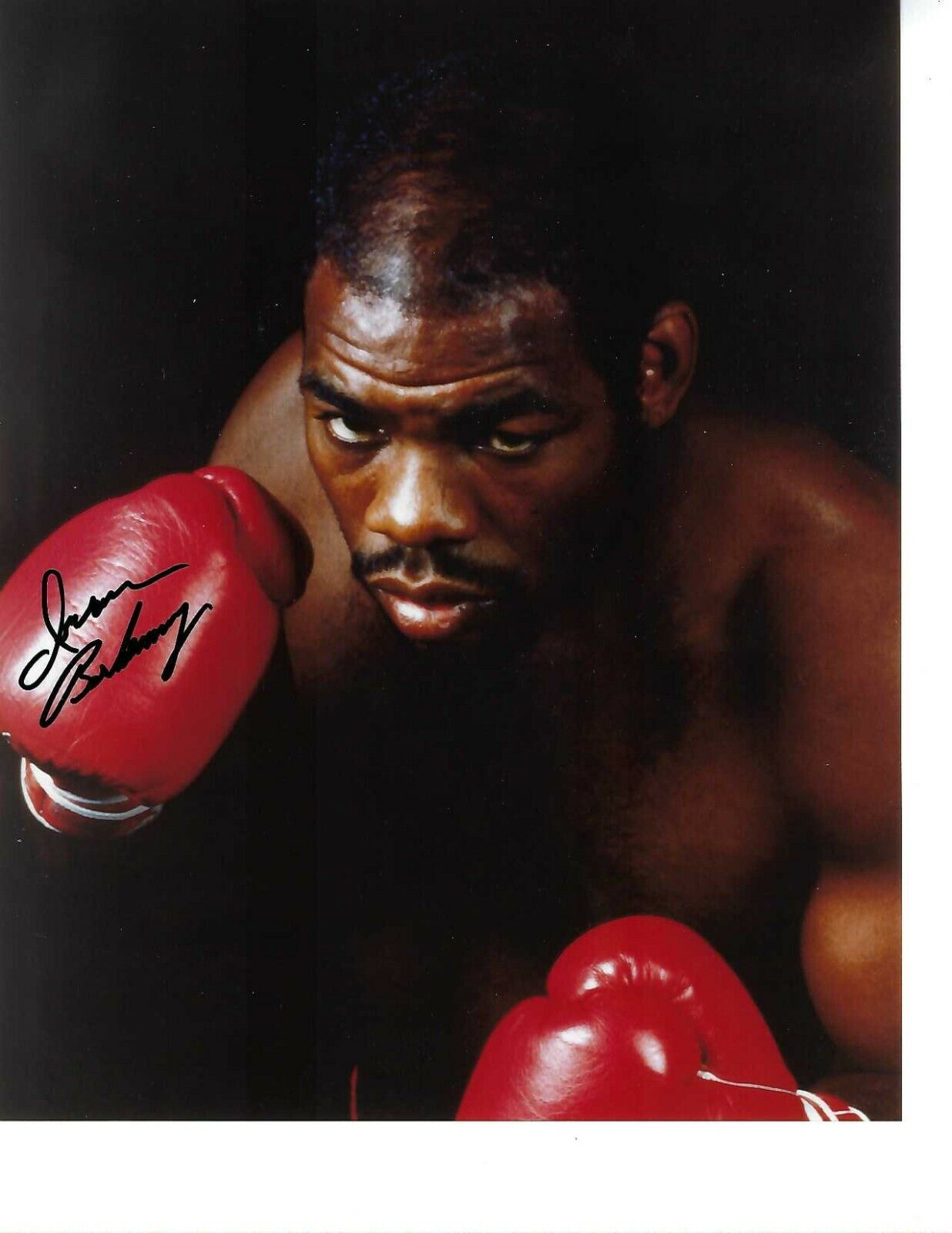 IRAN BARKLEY 8X10 SIGNED Photo Poster painting BOXING PICTURE AUTOGRAPHED