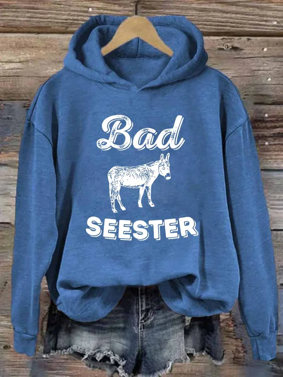 Bad Ass Seester Donkey Hoodie