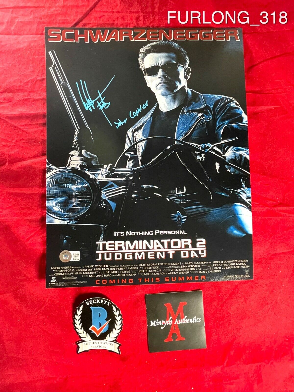 EDWARD FURLONG AUTOGRAPHED SIGNED 11x14 Photo Poster painting! TERMINATOR 2 JOHN CONNOR! BECKETT