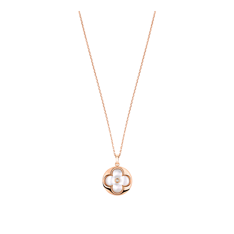 COLOR BLOSSOM XL pendant in rose gold, white mother-of-pearl and diamonds