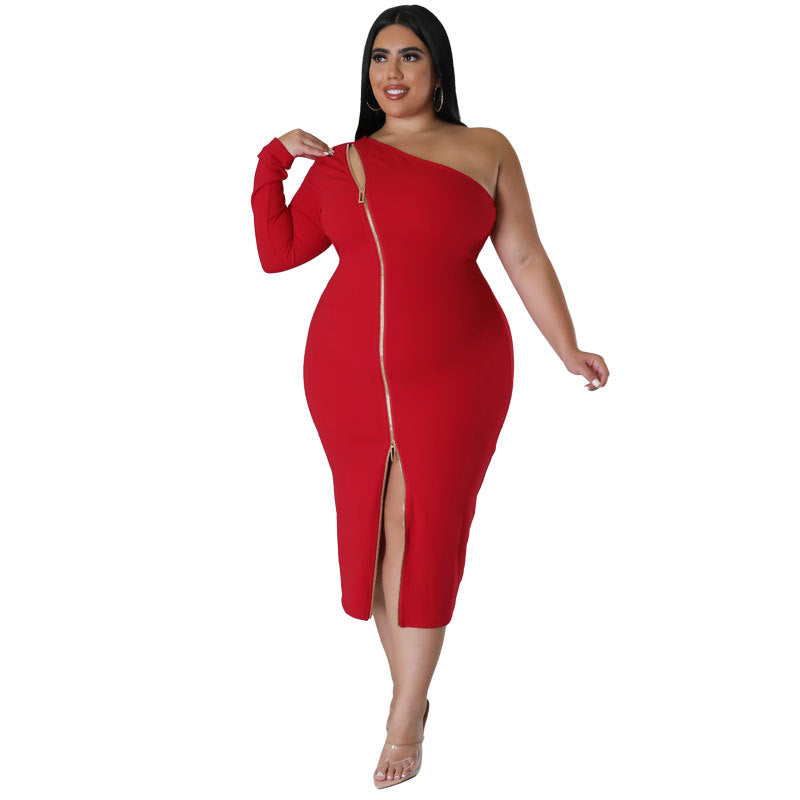 Plus Size Women Clothes Front Slit Dress Source