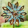 Verdigris and Copper Leaves Metal Wind Spinner