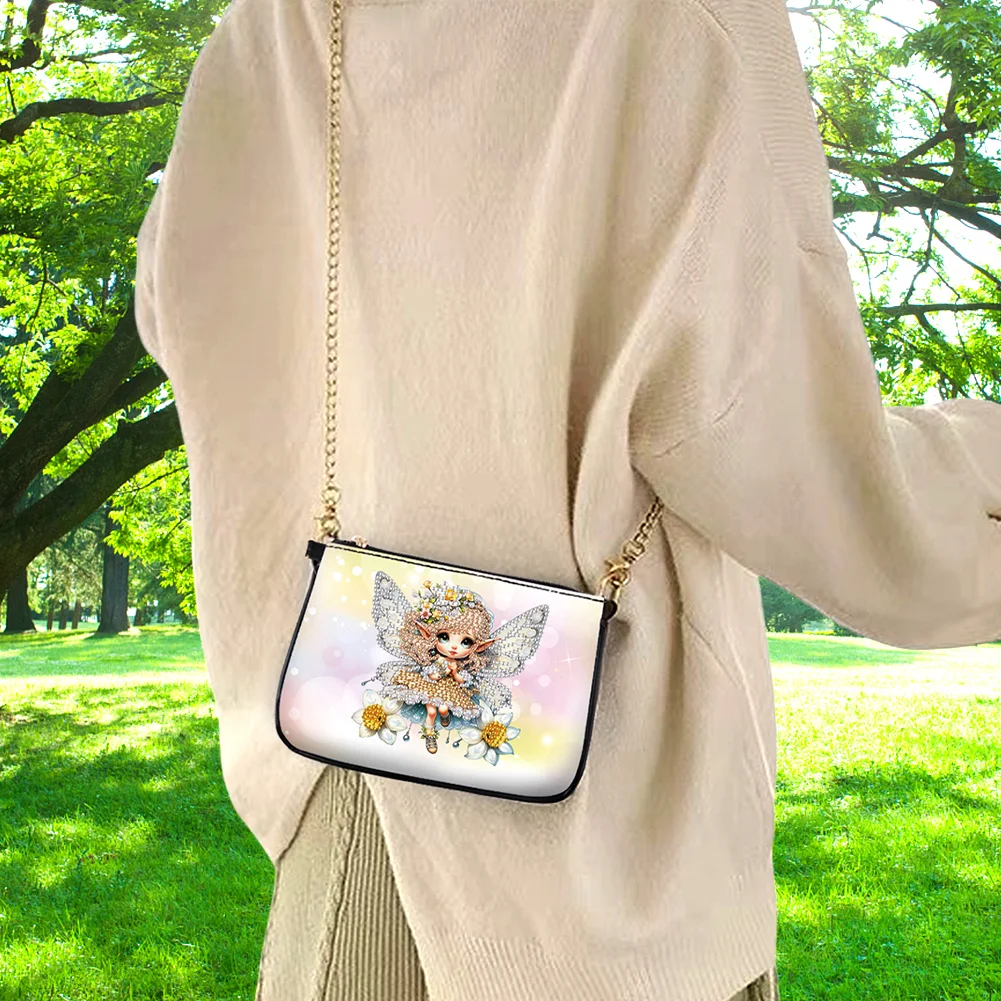 Butterfly Fairy Diamond Painting Coin Chain Purse 5D Diamond Handmade Chain Bag