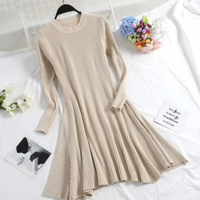 Casual O-neck A Line Short Mini Dresses