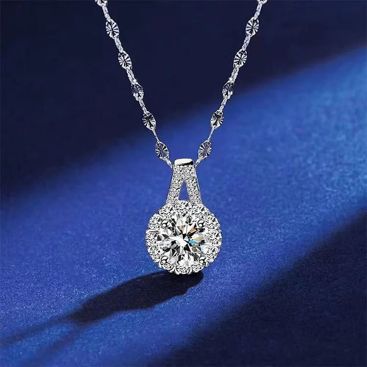 🔥Last Day 70% OFF💕S925 Sterling Silver Moissanite Sunflower Pendant Necklace