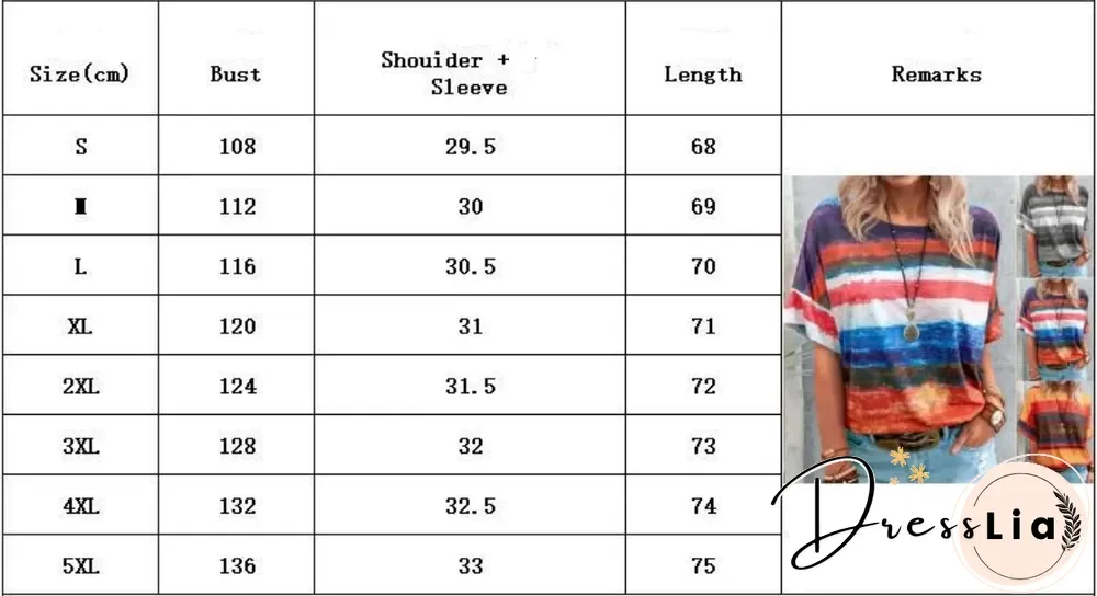 New Summer Gradient Contrast Women's Short Sleeve T Shirt