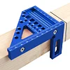 Woodworking Square Protractor Aluminum Alloy 3D Multi-Angle Measuring Ruler