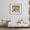 >SALE<Embroidery Eco-cotton Thread 14CT Printed Xmas Window Cross Stitch 34x30cm
