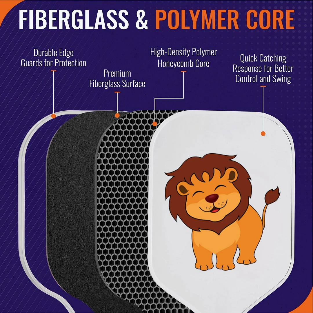 Lightweight Durable Fiber Glass Pickleball Paddle - Perfect for All Levels
