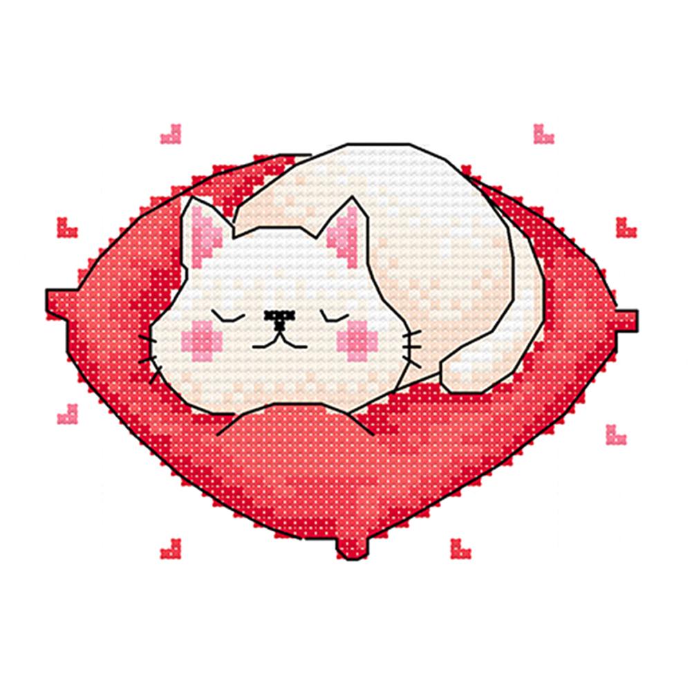 

Lazy Cat - 11CT Stamped Cross Stitch - 25*20CM, 501 Original
