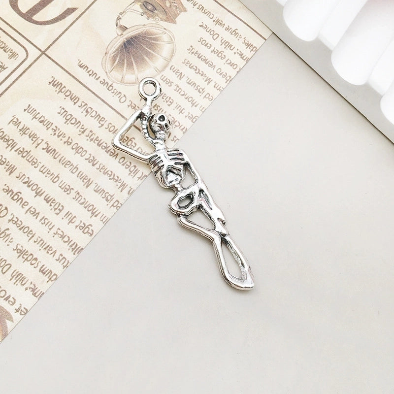 1 Piece Alloy Moon Spider Web Skull Pendant Jewelry Accessories