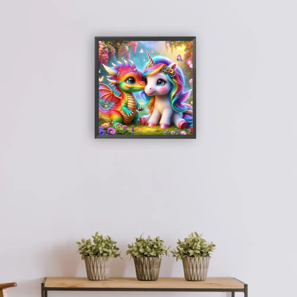 Diamond Painting - Full Round Drill - Rainbow Dragon Pony(Canvas|30*30cm)