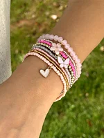 Bohemian 9-piece Butterfly, Flower And Heart Beaded Bracelet