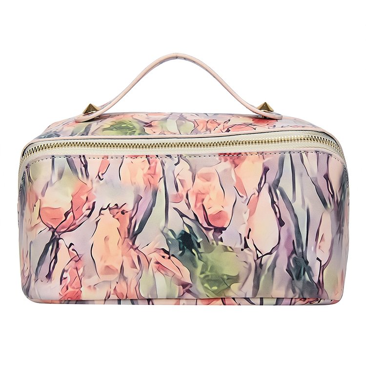 Fashion Cosmetic Bag Large Capacity Printed Storage Bag for Camping (Tulips)